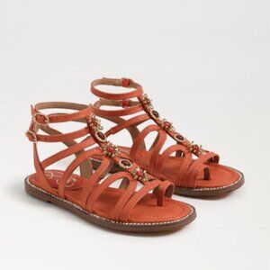 Sam Edelman Tianna Gladiator Sandal - Terra Orange Weave - size 7